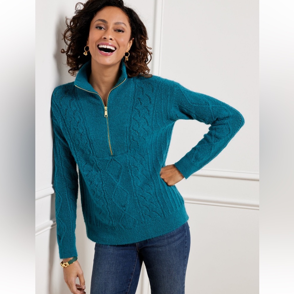 NWT Talbots Cable Knit Zip Collar Sweater
- Size S